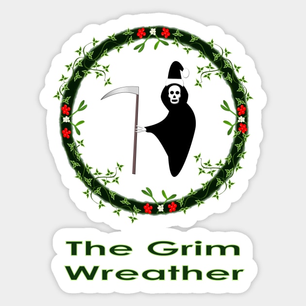 Alternative Christmas Grim Wreather Reaper Goth Sticker by Krystal Raven